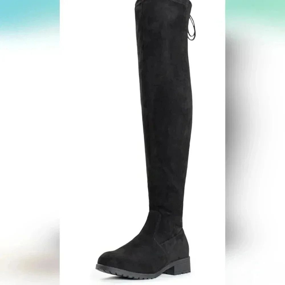 Women's Knee High Faux Suede Lug Boots Size 7.5 NWOT - Picture 4 of 6